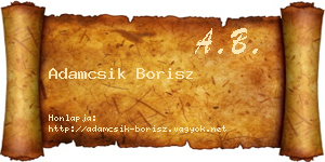 Adamcsik Borisz névjegykártya